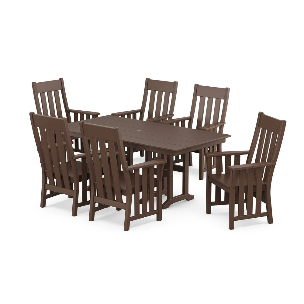 POLYWOOD® Acadia Arm Chair 7-Piece Farmhouse Dining Set - PWS2554-1 - Image 6
