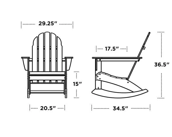 POLYWOOD® Adirondack Rocking Chair - Vineyard - ADR400 - Image 9