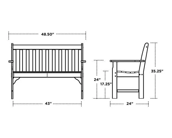 POLYWOOD® Bench - Vineyard 48" - GNB48 - Image 9