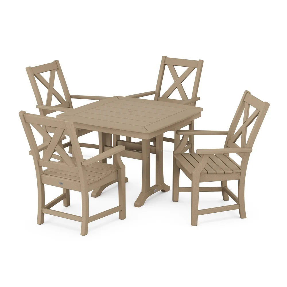 POLYWOOD® Braxton 5-Piece Dining Set with Trestle Legs PWS960-1 - Image 10
