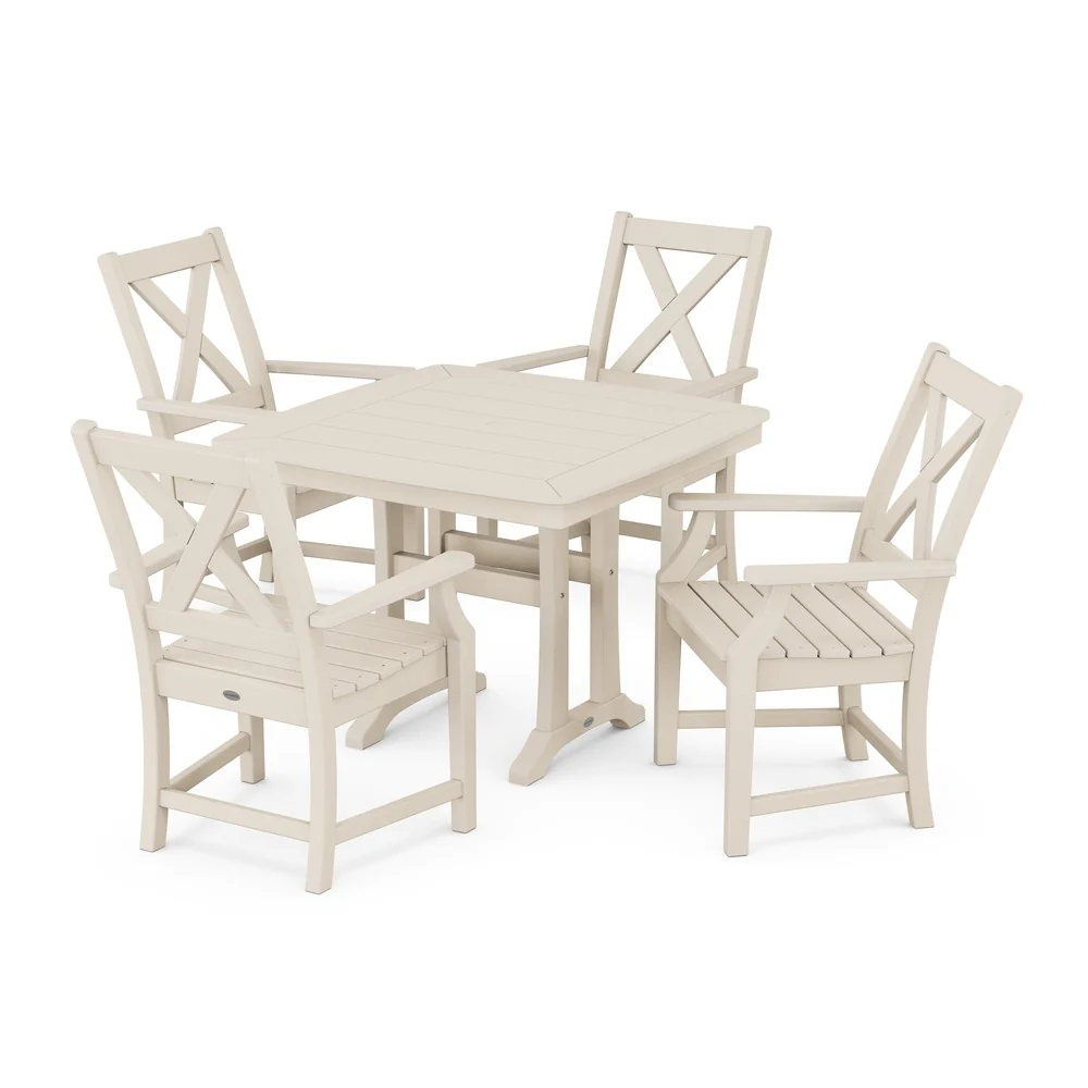 POLYWOOD® Braxton 5-Piece Dining Set with Trestle Legs PWS960-1 - Image 8