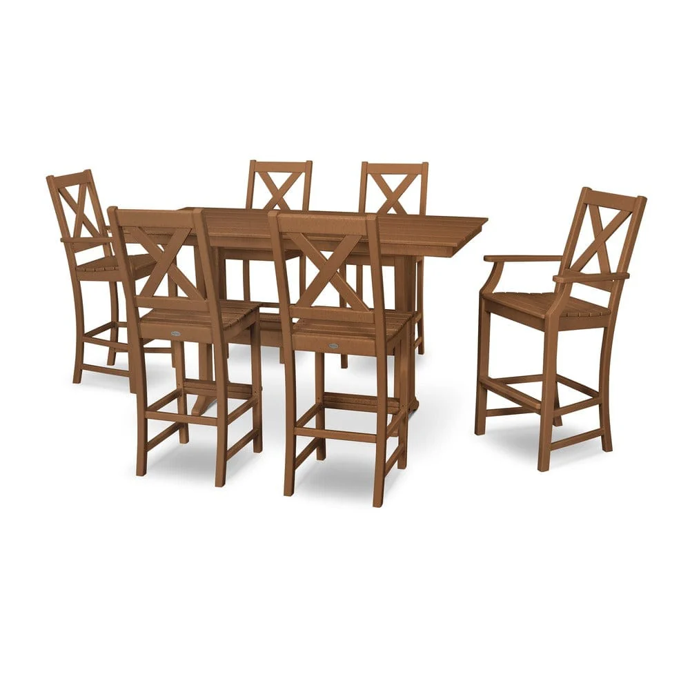 POLYWOOD® Braxton 7-Piece Farmhouse Trestle Bar Set PWS512-1 - Image 4