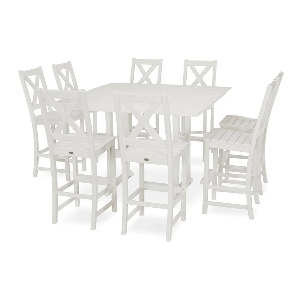 POLYWOOD® Braxton 9-Piece Farmhouse Trestle Bar Set PWS514-1 - Image 11