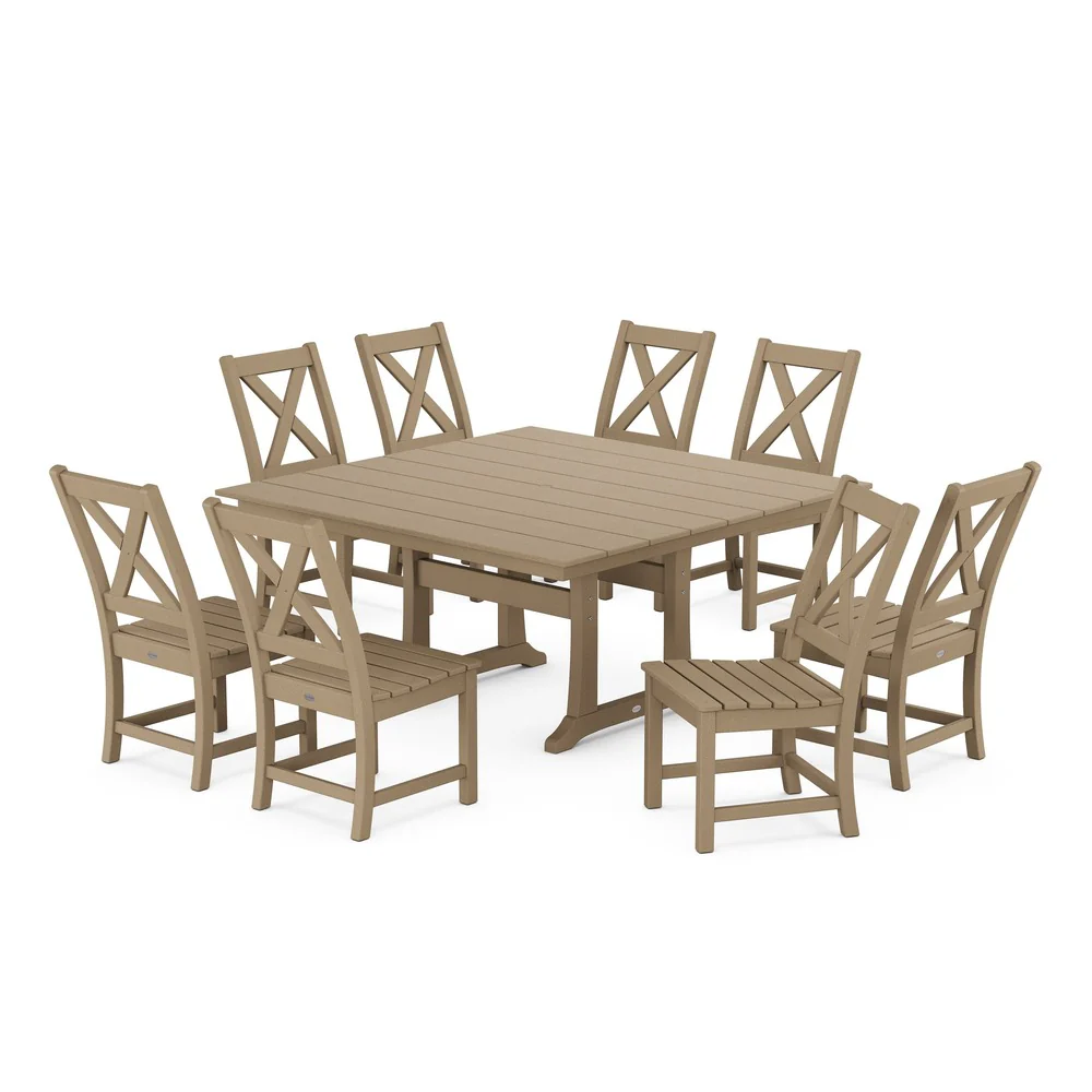 POLYWOOD® Braxton Side Chair 9-Piece Farmhouse Dining Set PWS1286-1 - Image 10