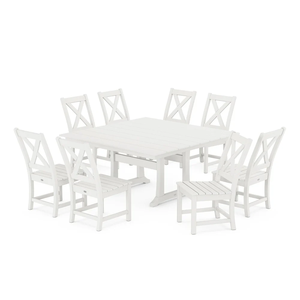 POLYWOOD® Braxton Side Chair 9-Piece Farmhouse Dining Set PWS1286-1 - Image 11