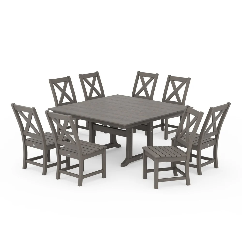 POLYWOOD® Braxton Side Chair 9-Piece Farmhouse Dining Set PWS1286-1 - Image 14