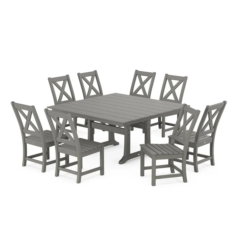POLYWOOD® Braxton Side Chair 9-Piece Farmhouse Dining Set PWS1286-1 - Image 2