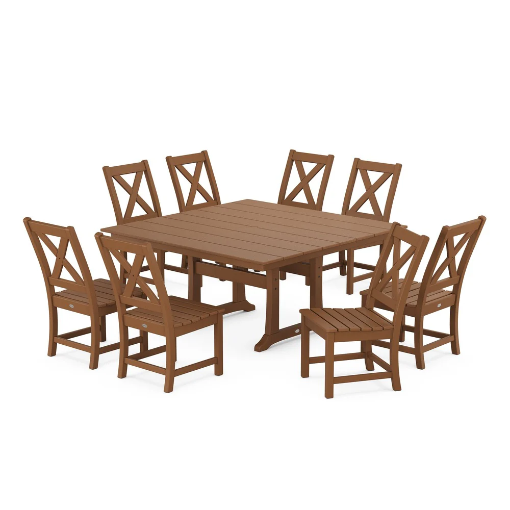 POLYWOOD® Braxton Side Chair 9-Piece Farmhouse Dining Set PWS1286-1 - Image 4