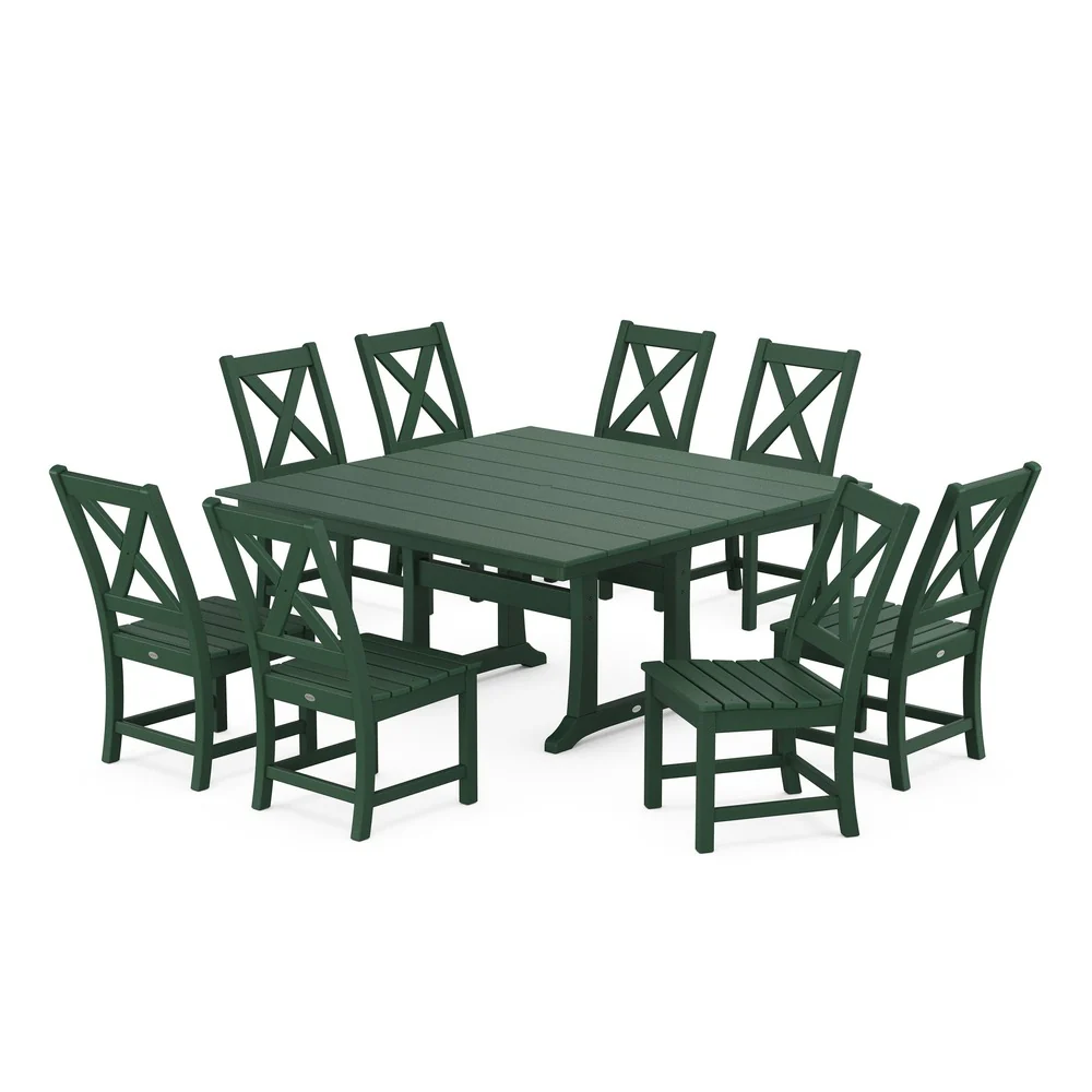 POLYWOOD® Braxton Side Chair 9-Piece Farmhouse Dining Set PWS1286-1 - Image 6