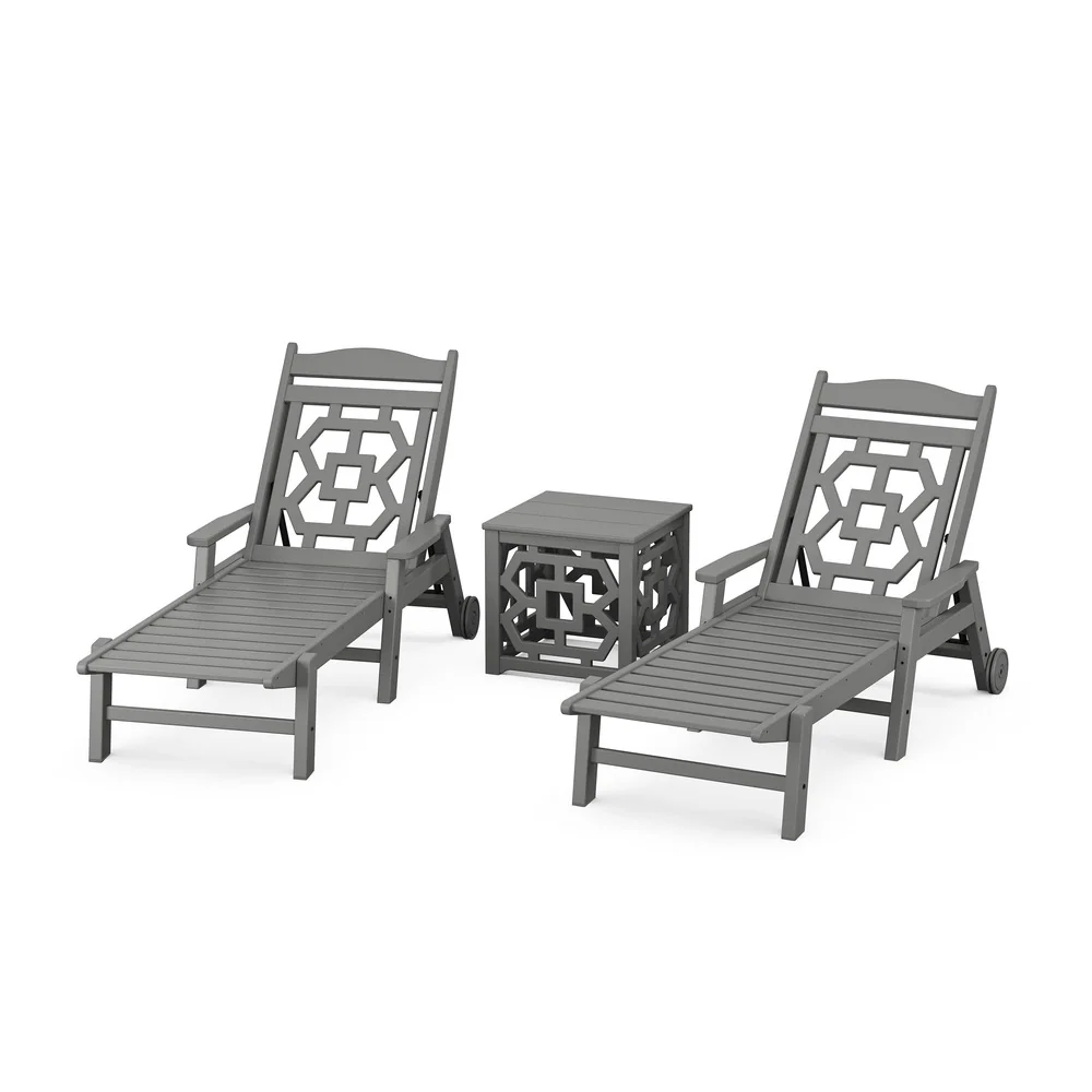 POLYWOOD® Chinoiserie 3-Piece Chaise Set - PWS2434-1 - Image 2