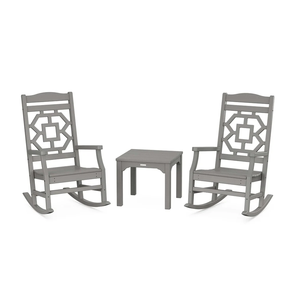 POLYWOOD® Chinoiserie 3-Piece Rocking Chair Set - PWS1560-1 - Image 2