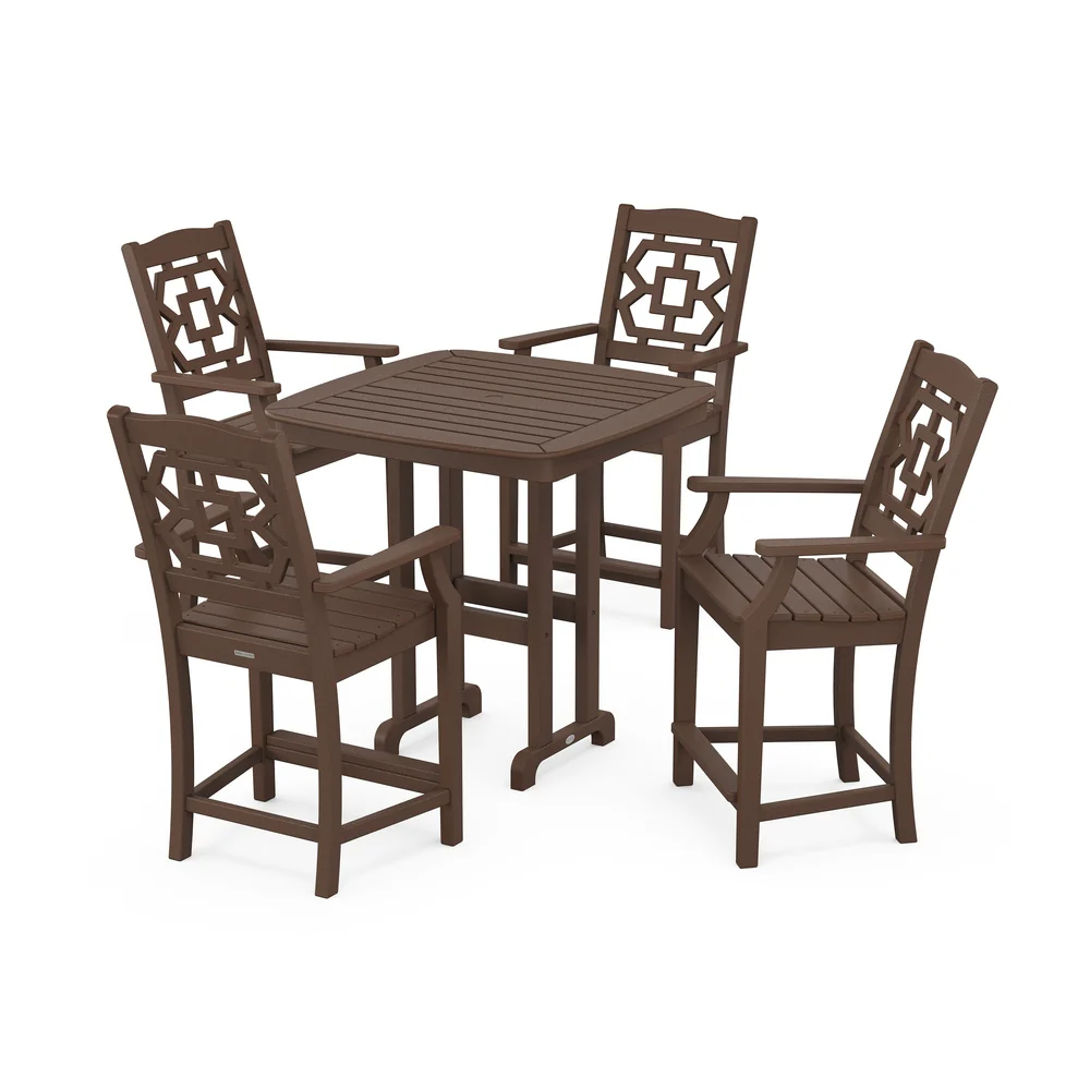 POLYWOOD® Chinoiserie 5-Piece Counter Set - PWS1592-1 - Image 6