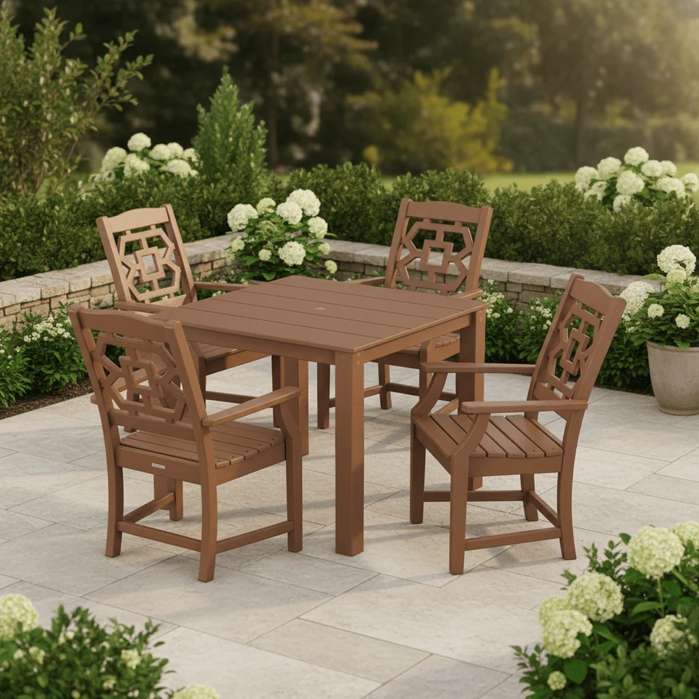 POLYWOOD® Chinoiserie 5-Piece Parsons Dining Set - PWS2379-1