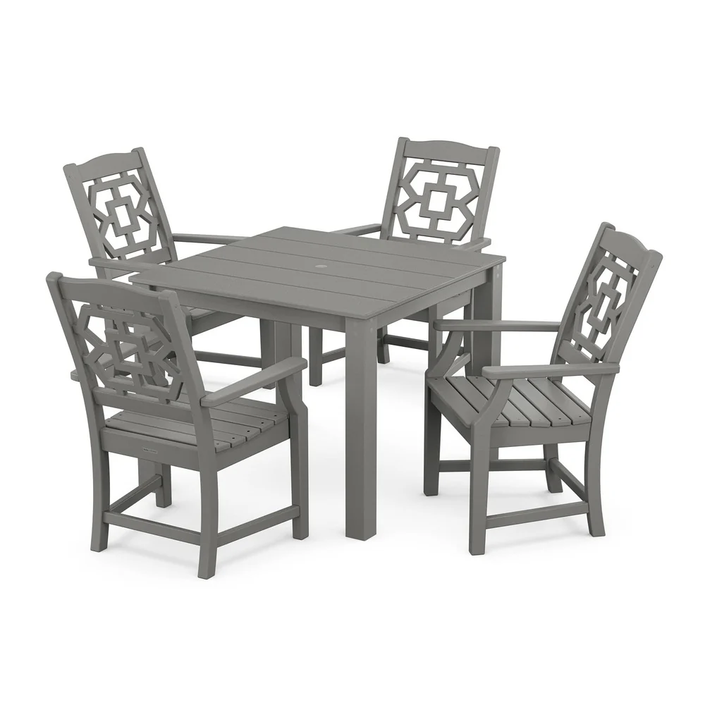 POLYWOOD® Chinoiserie 5-Piece Parsons Dining Set - PWS2379-1 - Image 2