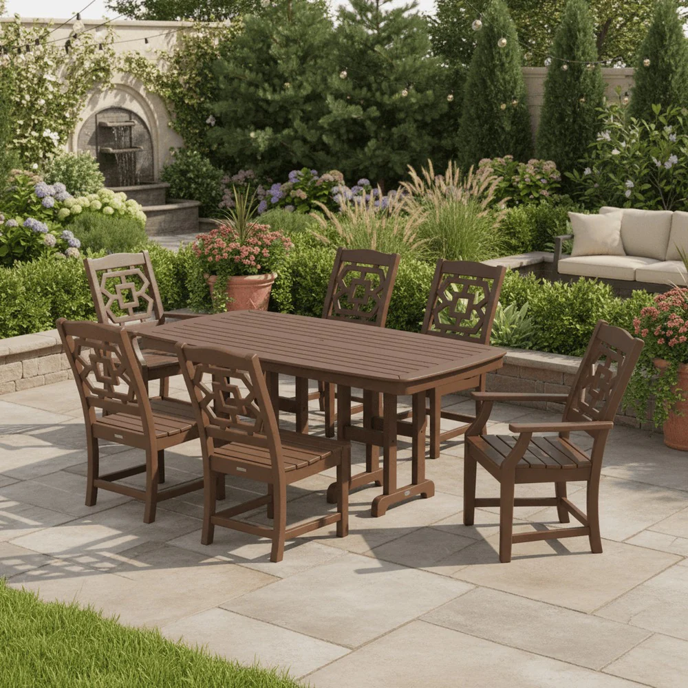 POLYWOOD® Chinoiserie 7-Piece Dining Set - PWS1564-1