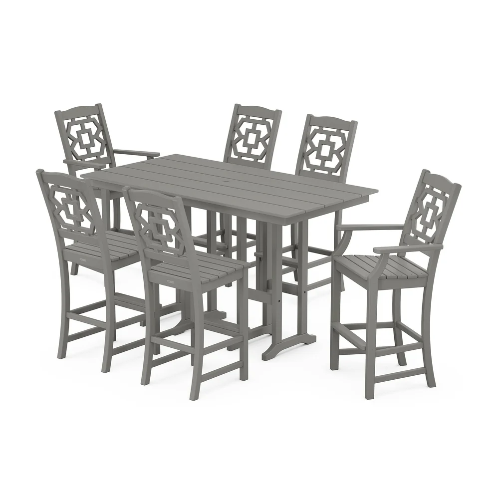 POLYWOOD® Chinoiserie 7-Piece Farmhouse Bar Set - PWS1602-1 - Image 2