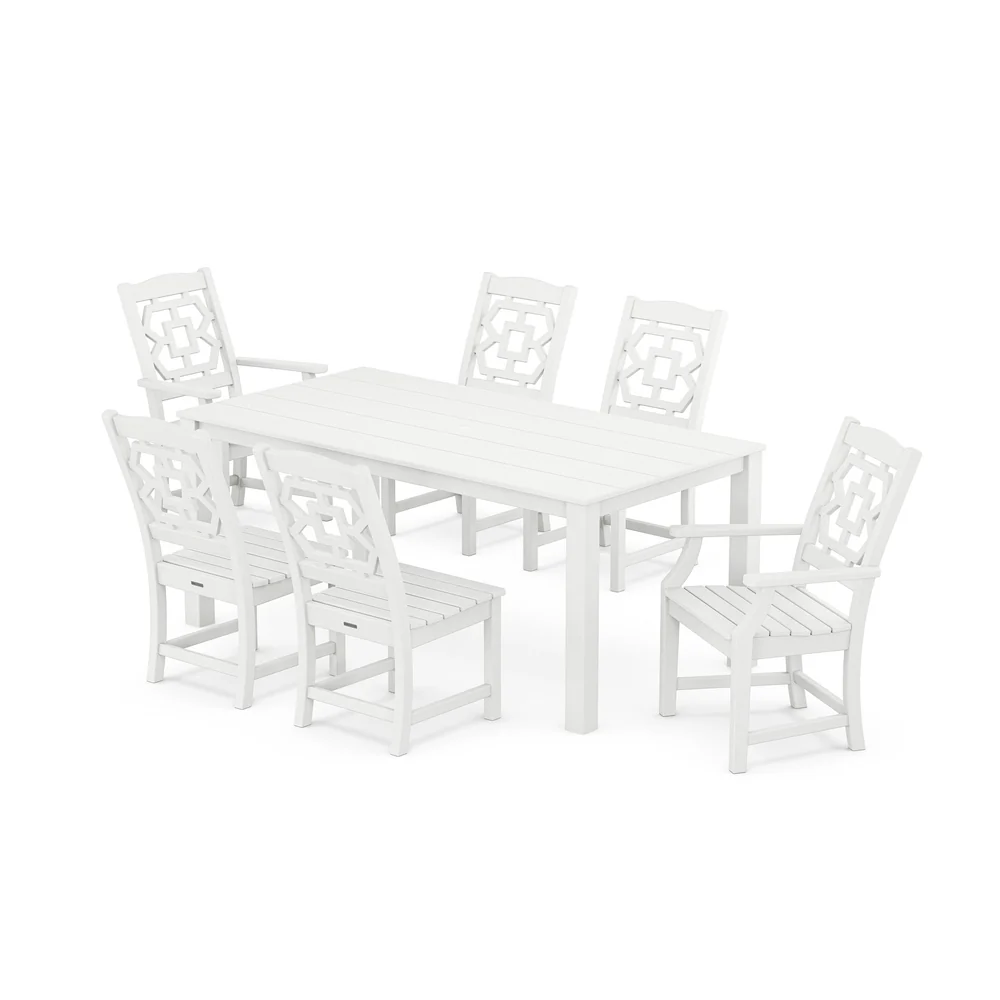 POLYWOOD® Chinoiserie 7-Piece Parsons Dining Set - PWS2375-1 - Image 4