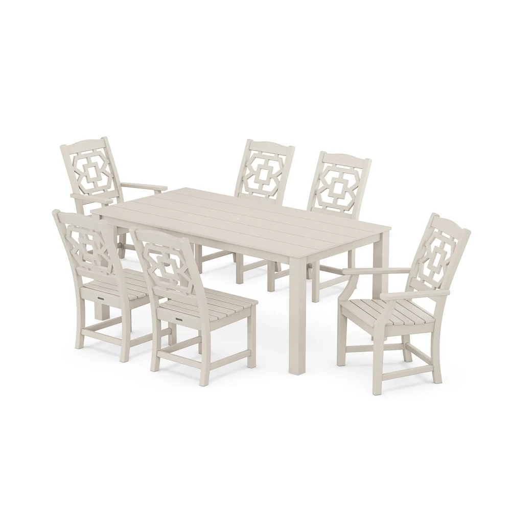 POLYWOOD® Chinoiserie 7-Piece Parsons Dining Set - PWS2375-1 - Image 7