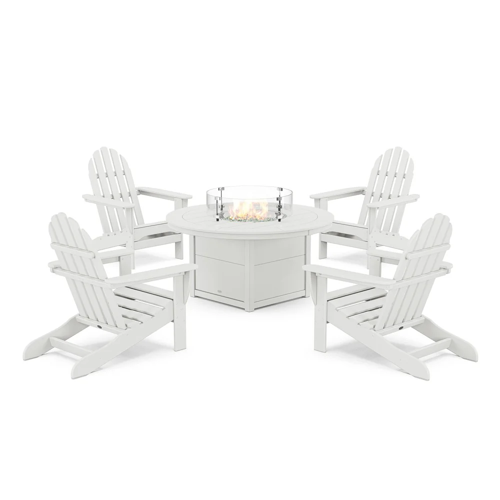 POLYWOOD® Classic Adirondack 5-Piece Conversation Set with Fire Pit Table- PWS706-1 - Image 7
