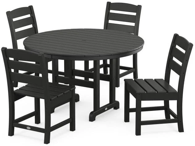 POLYWOOD® Dining Set - Lakeside 5-Piece Round Farmhouse Side Chair - PWS517-1 - Image 3