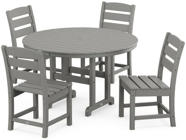 POLYWOOD® Dining Set - Lakeside 5-Piece Round Farmhouse Side Chair - PWS517-1 - Image 4