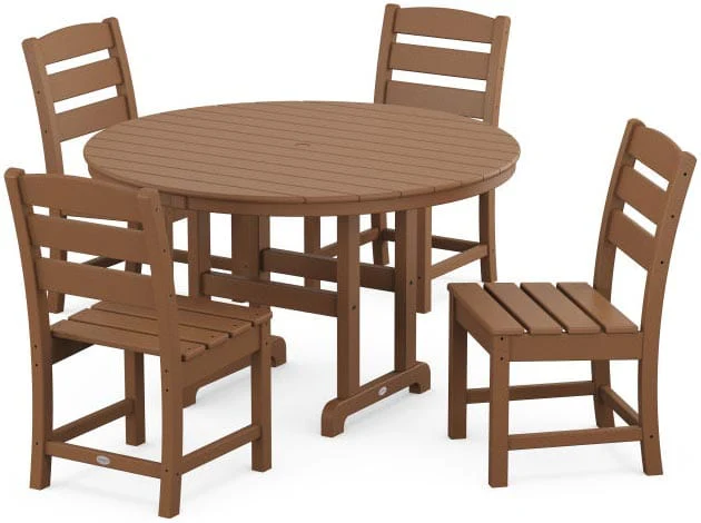 POLYWOOD® Dining Set - Lakeside 5-Piece Round Farmhouse Side Chair - PWS517-1 - Image 5