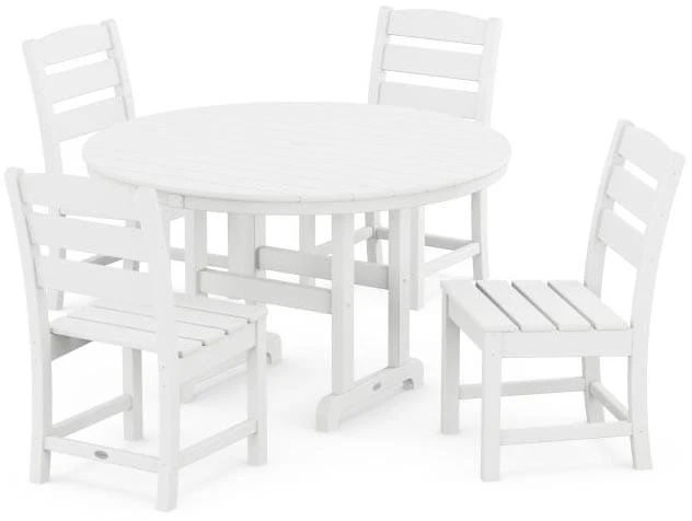 POLYWOOD® Dining Set - Lakeside 5-Piece Round Farmhouse Side Chair - PWS517-1 - Image 7