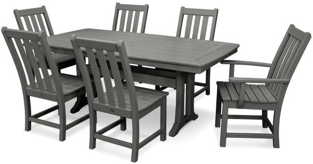 POLYWOOD® Dining Set - Vineyard 7-Piece with Trestle Legs - PWS343-1 - Image 3