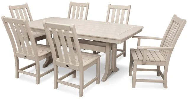 POLYWOOD® Dining Set - Vineyard 7-Piece with Trestle Legs - PWS343-1 - Image 7