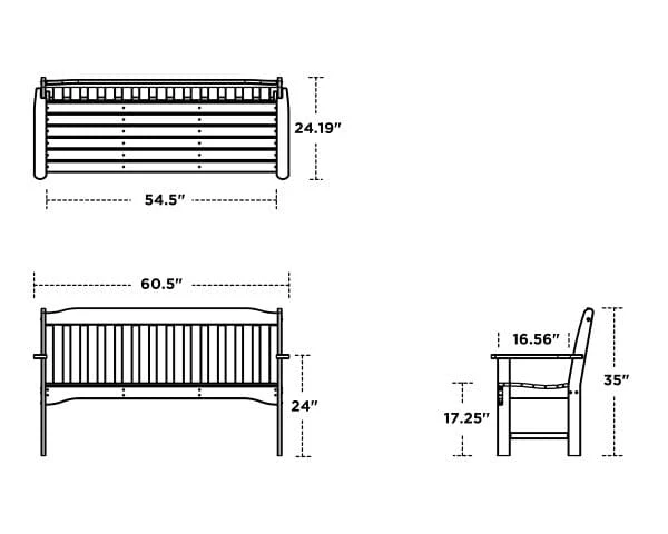 POLYWOOD® Garden Bench - Country Living 60" - CLGNB604 - Image 4