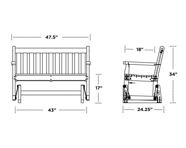 POLYWOOD® Glider - Traditional Garden 48" - TGG48 - Image 4